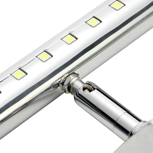 SODIAL (R) 7W 30 SMD 5050 weisse LED-Spiegel-Vorne-Licht-Lampe Badezimmer Wand Edelstahl - 4