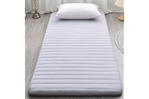 DECORN Floor Mattress Single Thickened 5cm, Soft Futon Mattress Tatami Mat Portable Roll Up Mattress Folding Sleeping Bed Pad for Home Camping Couch (grey, 80x190cm)