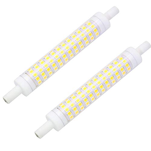 JQslight Dimmable R7s J18mm LED Bulb, Double Eneded J Type LED Bulb, 10W R7s Linear LED Light Bulb 100W Tungsten Halogen Bulb Replacement for Wall Sconces, Security Lights, Cool White 6000K(2-Pack)