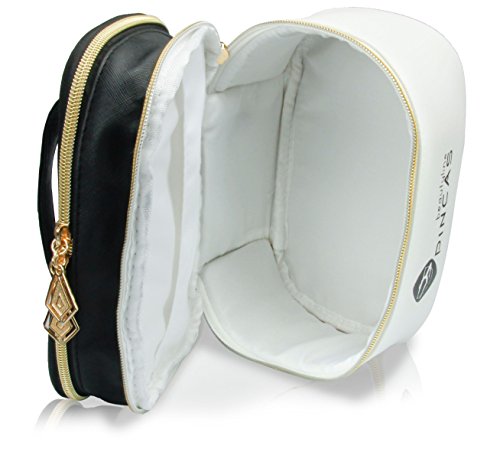 Hochwertige Designer Kosmetiktasche von Pincas. Ein edler Kosmetikkoffer mit 2 goldenen Verschlüssen für die anspruchsvolle Dame. Das elegante Beauty Case besitzt ein integriertes Ordnungssystem. - 6