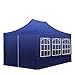 Produktbild Faltpavillon Faltzelt Pavillon Klappzelt 3 x 4,5 m - mit Seitenteilen - 100% wasserdicht - ca. 300g/m² Dachplane aus Hochleistungspolyester mit PVC-Beschichtung + Stahlgestänge - Partyzelt Gartenzelt Sonnenschutz Markstand Popup, in blau