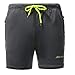 Produktbild ZHANSANFM Herren Badeshort Unifarben Beachshorts Classics Sommer Boardshorts Badehose Elastischer Bund mit Zugband Strandshorts Outdoor Urlaub Retro Basic Casual Shorts (M, Grau)