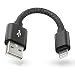 Produktbild mobilefox® Lightning auf 2.0 USB 12cm Ladekabel Kurz Kabel Stecker Anschluss Laden & Synchronisieren für Apple iPhone X 8 7 6 S Plus SE 5 schwarz