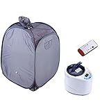 Minisauna mit Kopfhaube Minisauna mit Kopfhaube, Faltsauna, Svedana, Dampfsauna mit elektornisch geregeltem Dampferzeuger 2 Liter 1000 Watt und drahtloser Fernbedienung