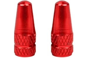 Marcraft Red Metal Presta Tyre Valve Dust Caps (2 Pack) for Bicycles And Motorcycles | Not For Cars | Anodised Alloy | Screw-On