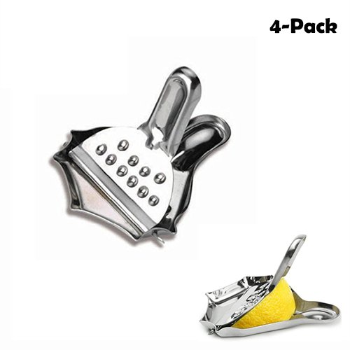 goodchanceuk 4er Pack Edelstahl Manuel Saftpresse Druckmaschinen Fruit Orange Citrus Handheld Drücken