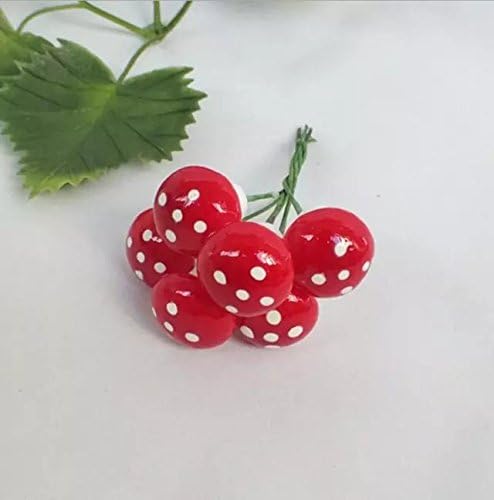5PC Colorful mushrooms Little mushroom Micro landscape potted bonsai furnishing articles accessories accessories(red)