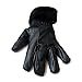 Modish Designs Genuine Leather Black Color Self Design Winter Women