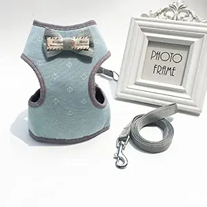 Pets Empire Anchor Pattern Harness No Pull Small Dog Cat Puppy Harness and Lead Sets Adjustable Soft Mesh Vest Clothes with Bowtie and Safety Escape Proof... (Small ( Fit Weight 1-3 kg ))