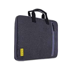 Alifiya Polyester Laptop Sleeve Cover Bag 14 inch for Dell / Lenovo / Asus / HP / Acer (Grey_L22, 180 Degree Opening)