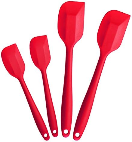 Set of 4 Silicone Utensils - Heat Resistant Cooking Silicone Spatulas Set