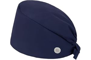 LQIOACU 1 Stück OP hauben damen und männer, OP haube stoff, Arbeitskappe Baumwolldruck Krankenschwestern Kappe, Blau