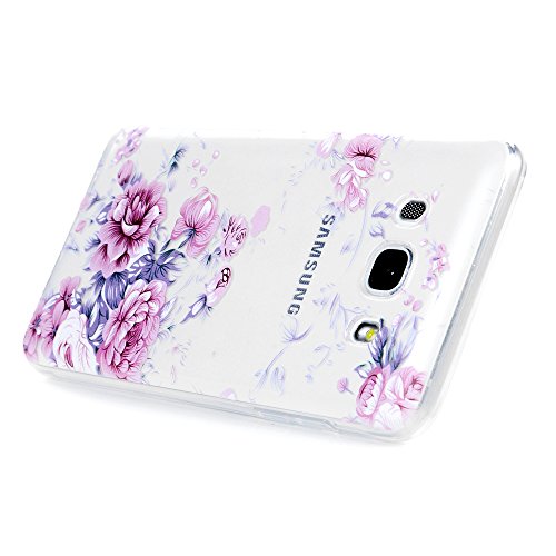 Badalink J5 2016 J510F 5.2″ Silikon Handy Schutzhülle Rosa Rose Muster Ultra Slim Weich TPU Gummi Bumper Case Protective Back Soft Case Cover Schale Tasche Skin Hergestellt für Samsung Galaxy J5 2016 - 4