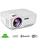 Produktbild HUWIA Android WiFi Bluetooth Beamer Full HD 1200 Lumen mit USB HDMI AV SD VGA TV Multimedia Mini Pro Portable LED Projektor Für Heimkino Film Video Spiele