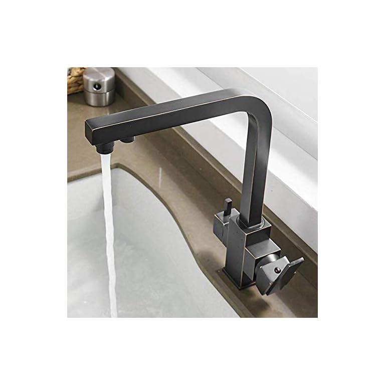 ERMAO Slt Grifo de Cocina de 3 vías Negro Antiguo para Filtro de Agua