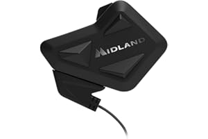 Midland - Interfono Moto Bluetooth ECE2206 Nuovo BT Mini Singolo, Auricolari Casco Moto 4 Persone Waterproof, Portata 500m, Autonomia 8H, Cancellazione Rumore, Music Share, Compatibile TFT