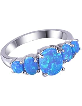 KELITCH Schmuck opal Cluster HalbHalbedelsteine Ring Sterling Silber 925