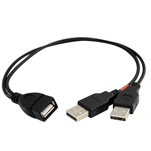 Handsome 30 cm USB 2.0 A Power Enhancer Y Splitter Hub Adapter Kabel, 1 Buchse auf 2 Stecker Daten laden Kabel Verlängerungskabel (USB f-2 m) - 2