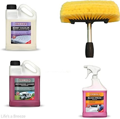 Grove Motorhome Cleaning Set.Fenwicks cleaner,Bobby Dazzler,Black Streak Remover,Brush