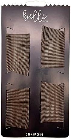 200 Kirby Hair Grips Clips Bobby Bun 4.5cm Long Waved Pins Slides Black Brown (BROWN)