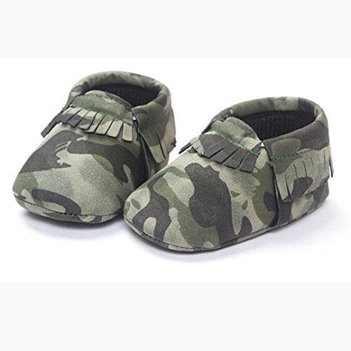 Hunpta Baby Kinderbett Fransen Pailletten Schuhe Kleinkind weiche Sohle Turnschuhe Freizeitschuhe (Alter: 12~18M, Army Green) Army Green