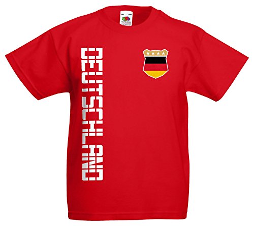 Deutschland EM 2016 Kinder T-Shirt Trikot Name Nummer (Rot, 116)