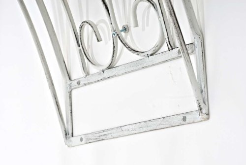 CLP Halbbogen RICCARDO, Metall Rosenbogen halbrund zur Wandbefestigung, Eisen antik weiß, 130 x 40 x 258 cm - 6