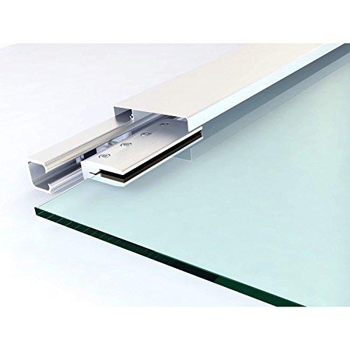 Homcom® Glasschiebetür Schiebetür 2050x900x8 mm Tür Glastür Zimmertür mit Griffstange einseitig satiniert mit Streifen - 2