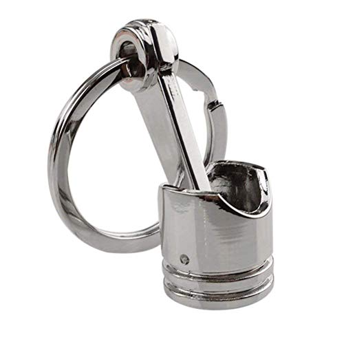Zeagro Auto Car Part Silver Metal Piston Model Alloy Keychain Keyring 1PC