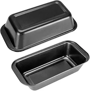 SKARS Non Stick Carbon Steel Rectangular Baking Tray | Loaf Mould | 20 cm, Black (Set of 1)