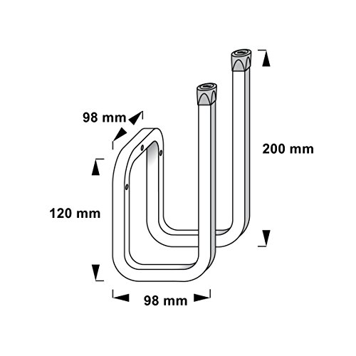 GedoTec® Wand-Stiefelhalter Schuhalter für die Wandmontage | Stahl verzinkt | Höhe 200 mm | Tragkraft bis max 80 kg | verstärkte Ausführung mit Quadratrohr | Markenqualität für Ihren Wohnbereich - 2