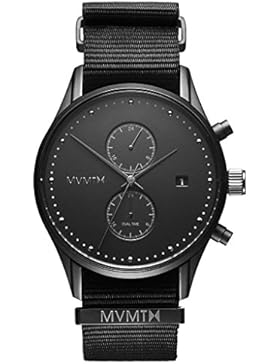 MVMT Voyager Onyx schwarz/ schwarz Nylon Nato Herren Armbanduhr
