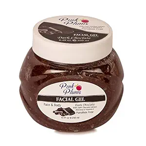 PINK PLUMS Glowing Dark Chocolate Facial Gel with Vitamin-E, 250 ml (For Womens and Mens) All Skin Type