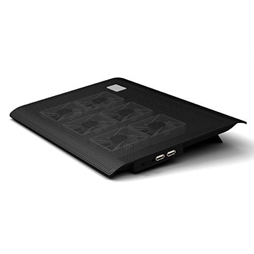 LS Premium Notebook Kühler LS-L112B | Laptop Cooling Pad Ständer| 6x Lüfter / Fan | mit 2 x USB HUB und blaue LED | 10″-15″ Zoll - 2