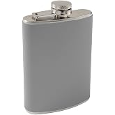 &Ccedil;elik 8 oz Gri Deri Kaplı 240 ml İ&ccedil;ki Matarası rd56