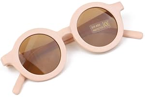 6Wcveuebuc Sommer polarisierte UV-Schutz Kinder Sonnenbrille Retro Rund Kinder polarisierte Sonnenbrille UV 400 Schutz Kinder Sonnenbrille