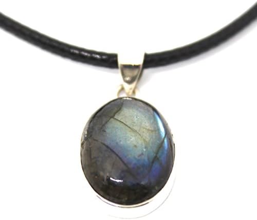Labradorite Cabochon Pendant with Cord - Mother's Day Gift