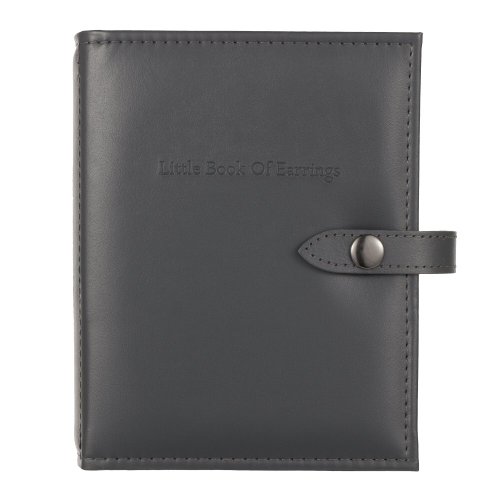 The Little Book of Earrings - Grey earring book holds 48 pairs of earrings on 4 pages by Little Book of Earrings