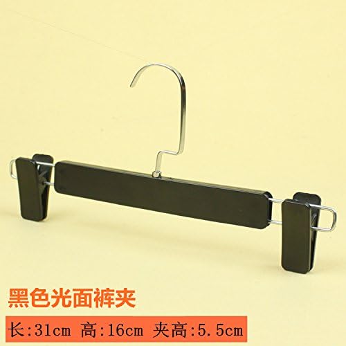 FuRongHuang Antiskid Plastic Hanger Pants Clip Skirt Clip Underwear Rack Clothes Hanging Home Clothing Store 10 Clothes Hanger,10,Black Glossy Trouser Clip