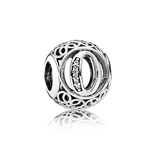 Letter Alphabet Charm 925 Sterling Silver Charms Fits Pandora, European Bracelets Compatible