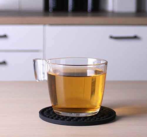 Silikon-Untersetzer – 8 Stück Schwarz Glasuntersetzer-Set Onderzetters für Bar, Wohnzimmer, Küche, von SveBake - 6