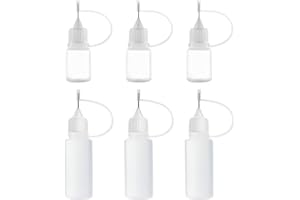 CATOR 6 Pièces Flacon Pipette, Flacons Plastique, Flacon Souple, Bouteille de Colle Vide, Bouteille de Précision, avec Pointe D'aiguille, pour appliquer des colles, des encres ou des peintures, 5ml/10ml
