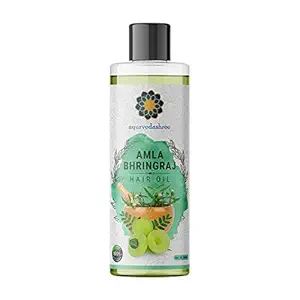 AYURVEDASHREE Amla Bhringraj Hair Oil 200 ml, with Amla Oil, Brahmi Oil, Methi Oil, Shikakai Oil, Neem Oil, Henna Oil, Pine Oil, Clove Oil, Eucalyptus Oil, Citronella Oil