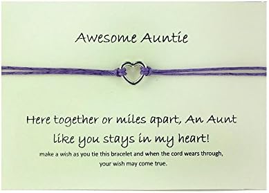 Best Friend/Sisters/Birthday/MUM Wish Bracelet Tibetan Charm Personalised Gift[Awesome Auntie,Pink]