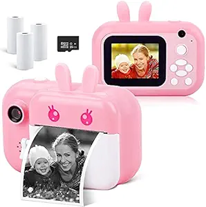 Camera Printer,Mini Camera for Kids,Instant Photo Printer Camera,24MP Digital Camera Toddler Camera with Print Peper,2.4 in HD 1080P Video Camera Selfie Camera Toy Camera Kids Camcorder