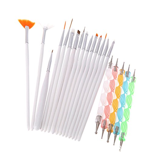 Blue Vessel 15 x Nagel Kunst Malerei Pen / Pinsel Set Plus 5 x Nail Art Dotting Tools - 2