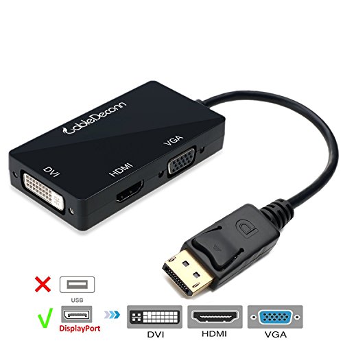 Displayport dp to hdmi/dvi/vga male to female 3-in-1 adaptador convertidor cable
