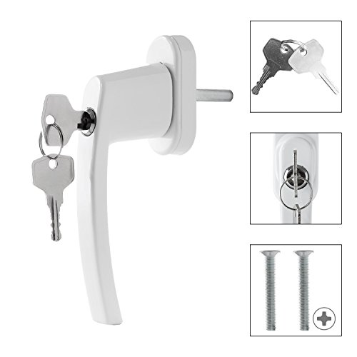 Preisvergleich Produktbild 6 Stück abschließbare Fenstergriffe - Aluminium - Sicherheitsgriff Kindersicherung Weiß inkl. 2 Schlüssel pro Griff