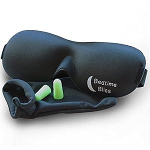 Eye Mask / Sleep Mask - Sleeping Masks for Men & Women * MONEY BACK GUARANTEE * Buy 3 & Get Free UK Delivery Better than Silk - Our Bedtime Bliss Luxury Patented Contoured & Comfortable Sleep Mask & Ear Plug Set is the Best Blackout Eyemask it will Block Light but Wont Touch your eyes like other Eyemasks - Carry Pouch and Ear Plugs Included for FREE