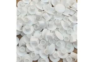 SCARFELL M5 (5mm) DRILL HOLE COVER CAPS - BLANKING FURNITURE KITCHEN CABINET SHELF (White, 40)